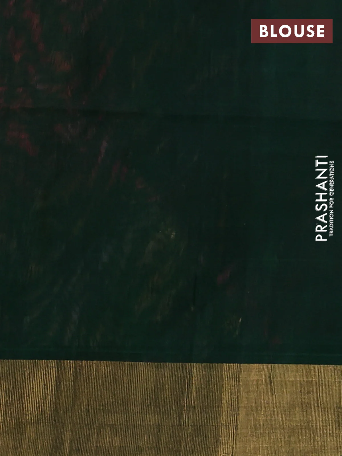 Ikat silk cotton saree magenta pink and bottle green with allover ikat weaves and zari woven border - Image 3