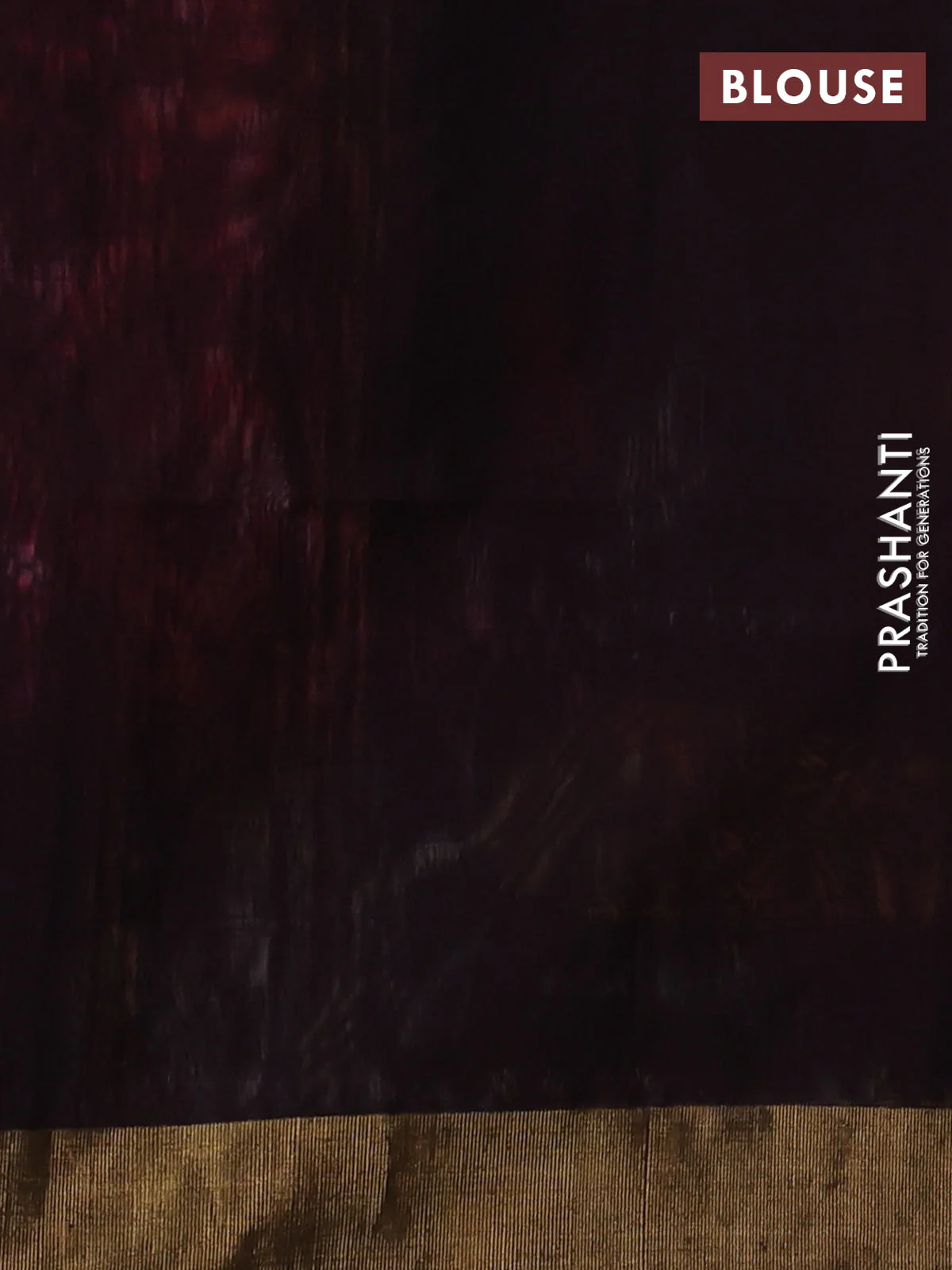 Ikat silk cotton saree magenta pink and coffee brown with allover ikat weaves and zari woven border - Image 3
