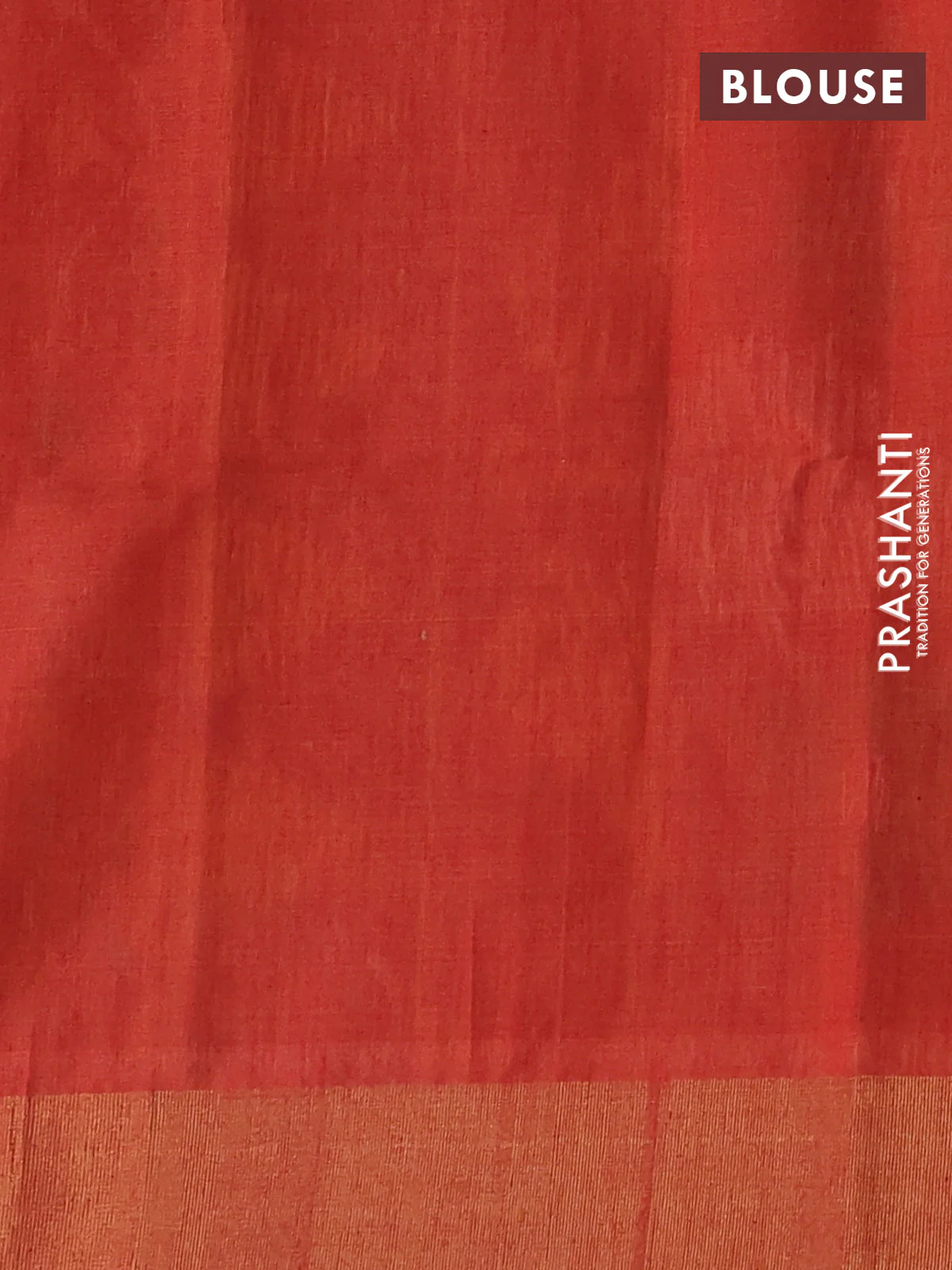 Ikat silk cotton saree navy blue and dual shade of rustic orange with allover ikat weaves and zari woven border - Image 3