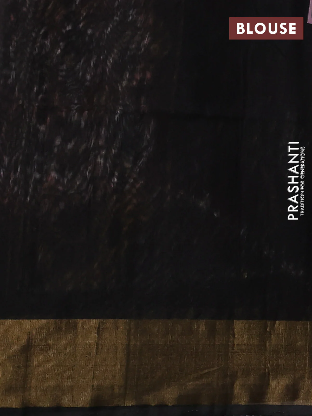 Ikat silk cotton saree off white and deep coffee brown with allover ikat weaves and zari woven border - Image 3