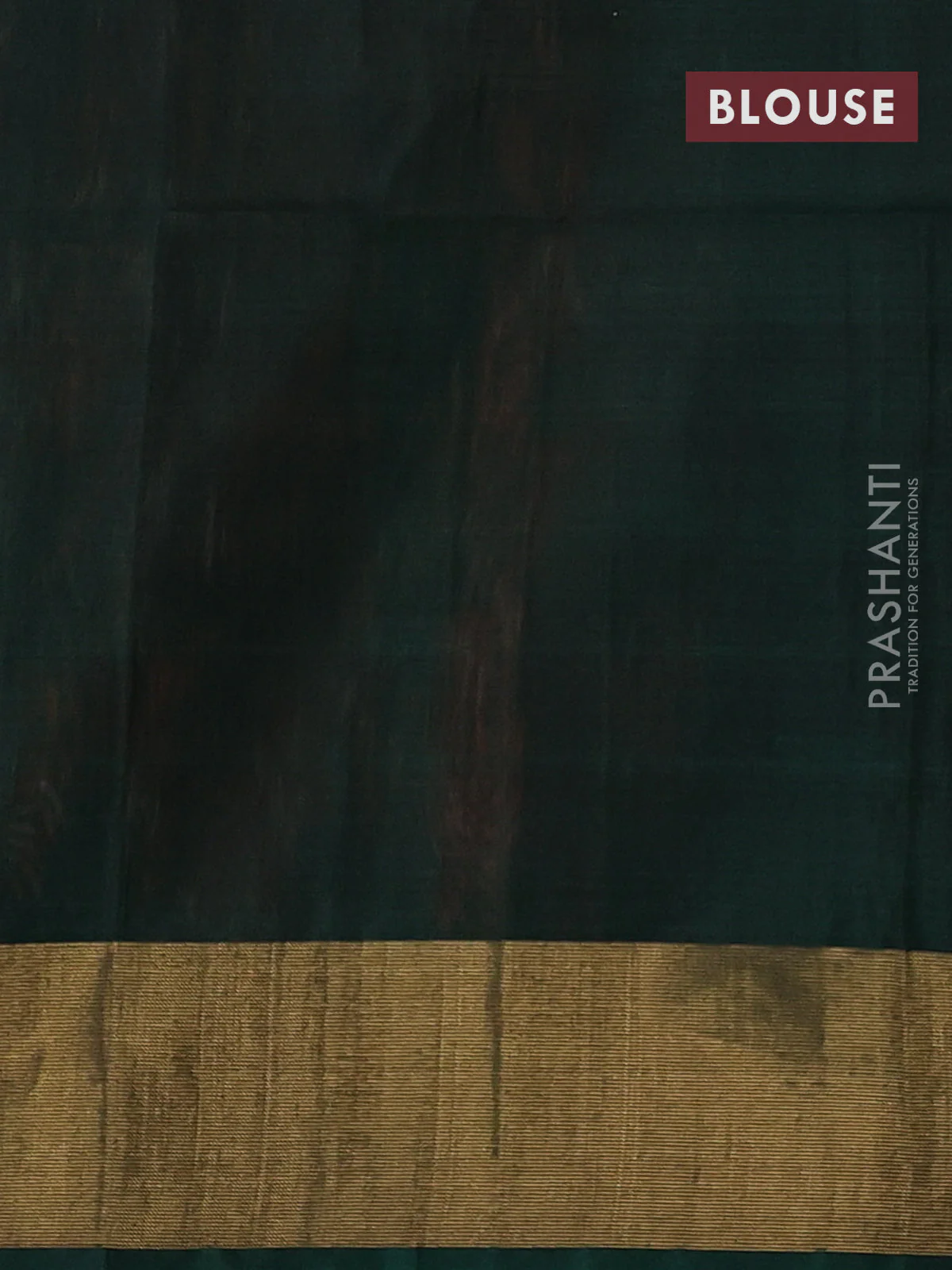 Ikat silk cotton saree orange and bottle green with allover ikat weaves and zari woven border - Image 3