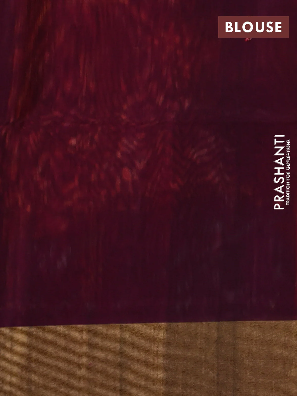 Ikat silk cotton saree orange and wine shade with allover ikat weaves and zari woven border - Image 3
