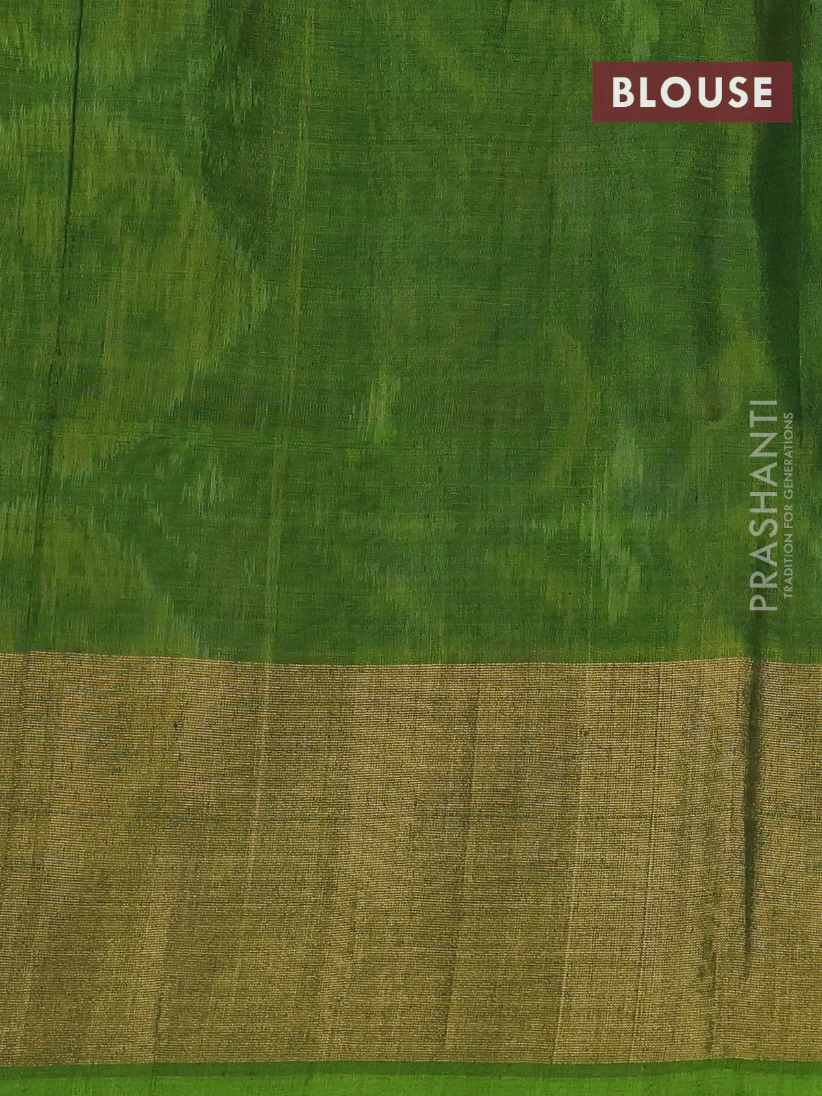 Ikat silk cotton saree peacock blue and light green with alover ikat weaves and long zari woven ikat border - Image 3