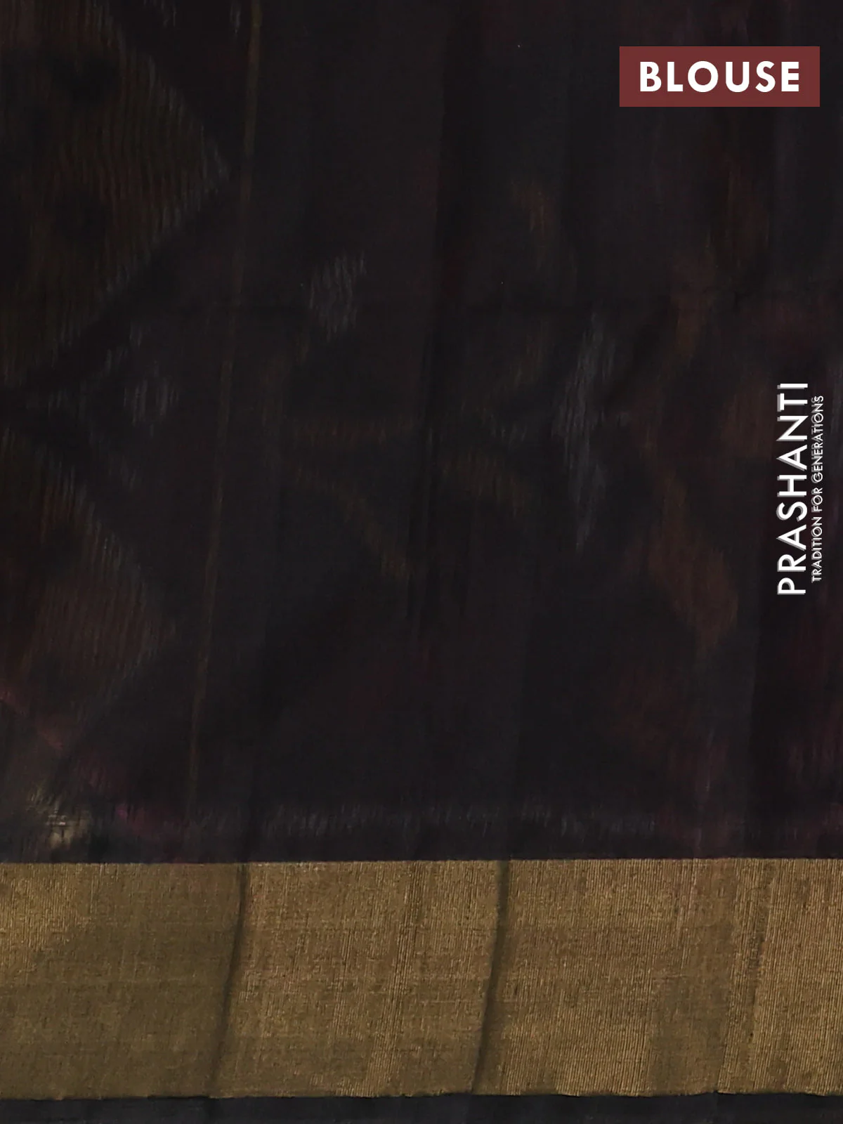 Ikat silk cotton saree pink and deep coffee brown with allover ikat weaves and zari woven border - Image 3