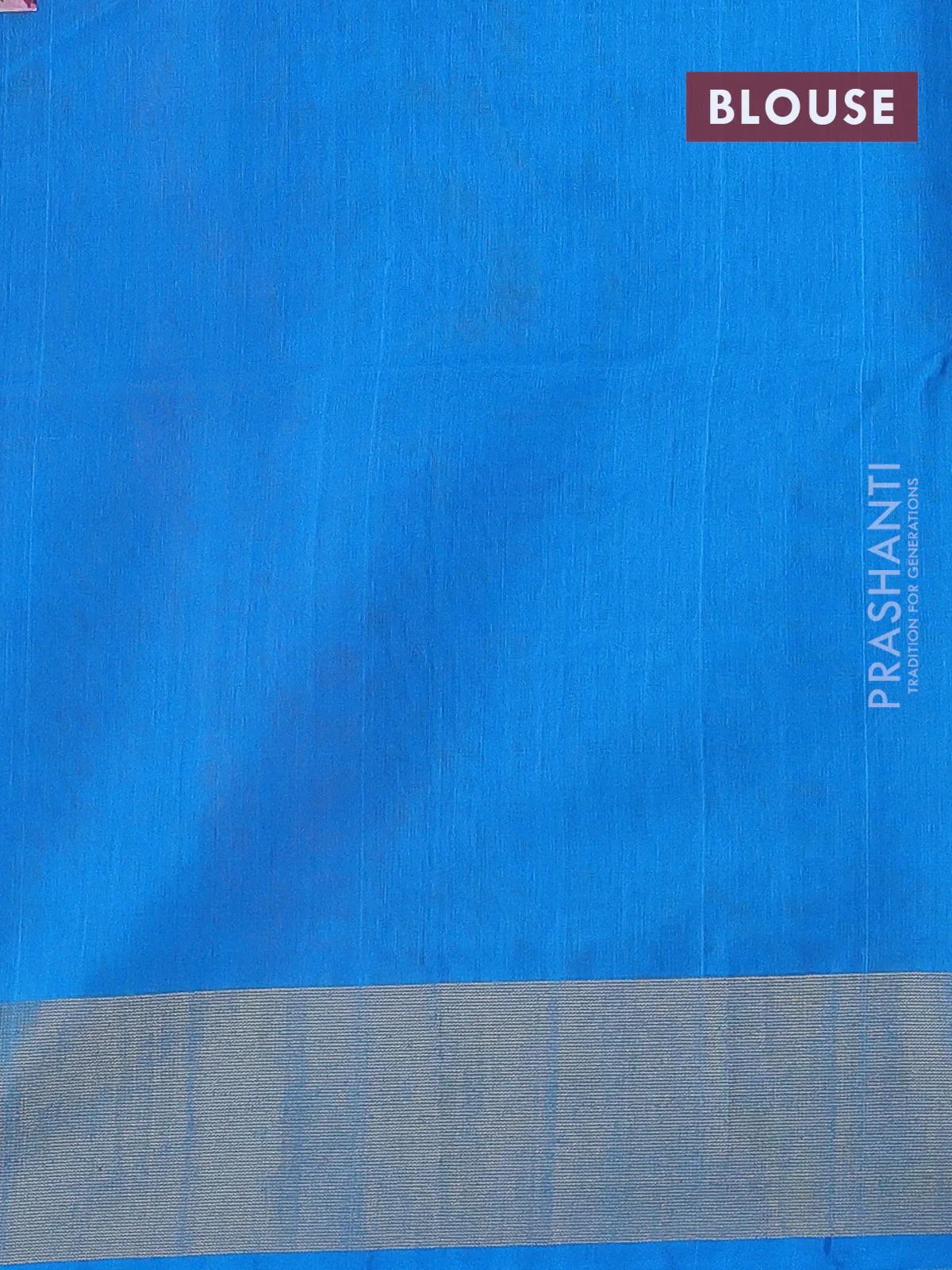 Ikat silk cotton saree pink shade and cs blue with allover ikat weaves and zari woven border - Image 3