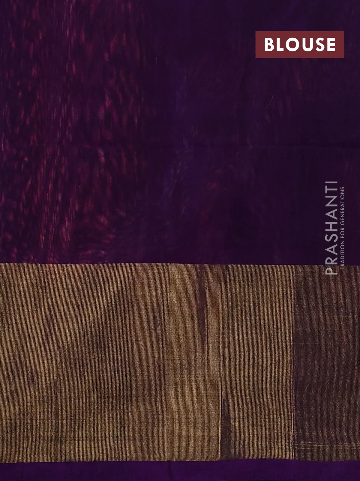 Ikat silk cotton saree pink shade and purple with allover ikat weaves and long zari woven ikat border - Image 3