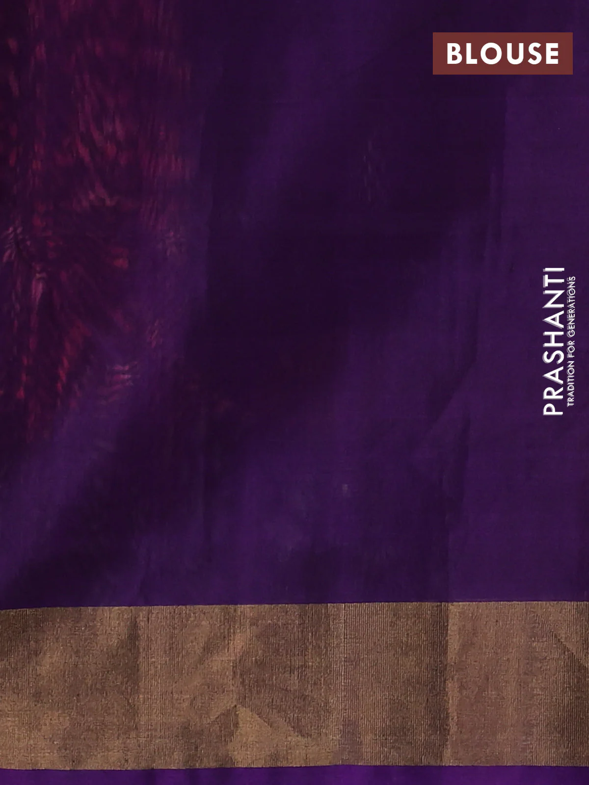 Ikat silk cotton saree pink shade and purple with allover ikat weaves and zari woven border - Image 3