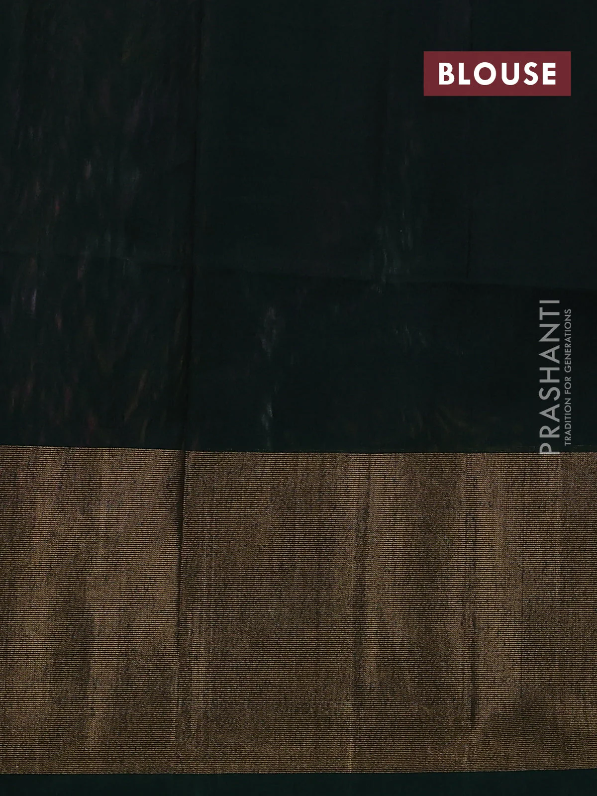 Ikat silk cotton saree purple and bottle green with allover ikat weaves and long zari woven ikat border - Image 3