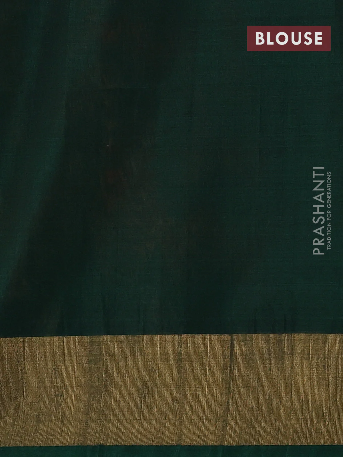 Ikat silk cotton saree red and bottle green with allover ikat weaves and zari woven border - Image 3