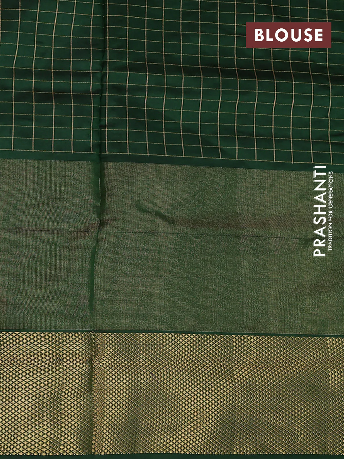 Ikat silk kids lehenga pink shade and green with allover zari checks & ikat weaves and long ikat woven zari border - Image 2