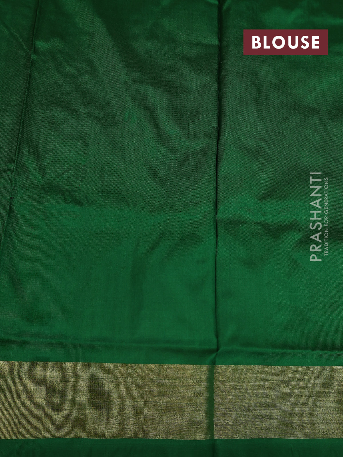 Ikat silk kids lehenga red and green with allover ikat weaves and long ikat woven zari border - Image 2