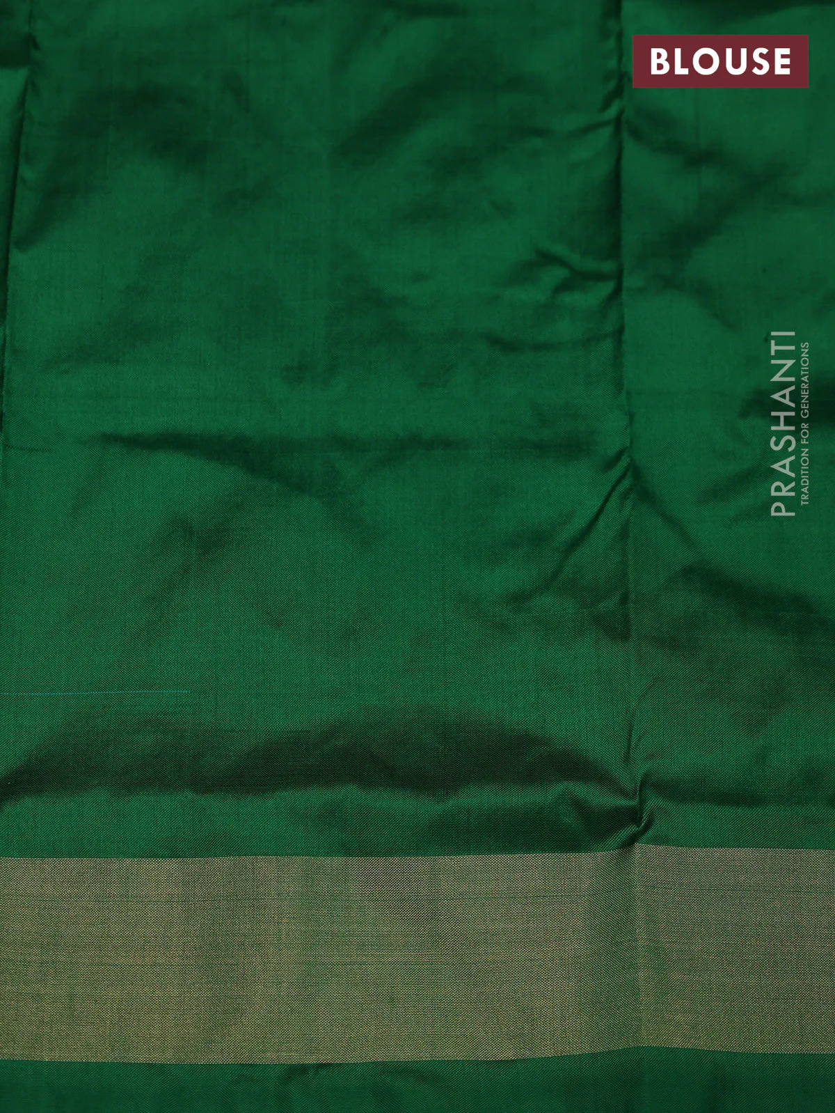 Ikat silk kids lehenga red and green with allover ikat weaves and long ikat woven zari border - Image 2