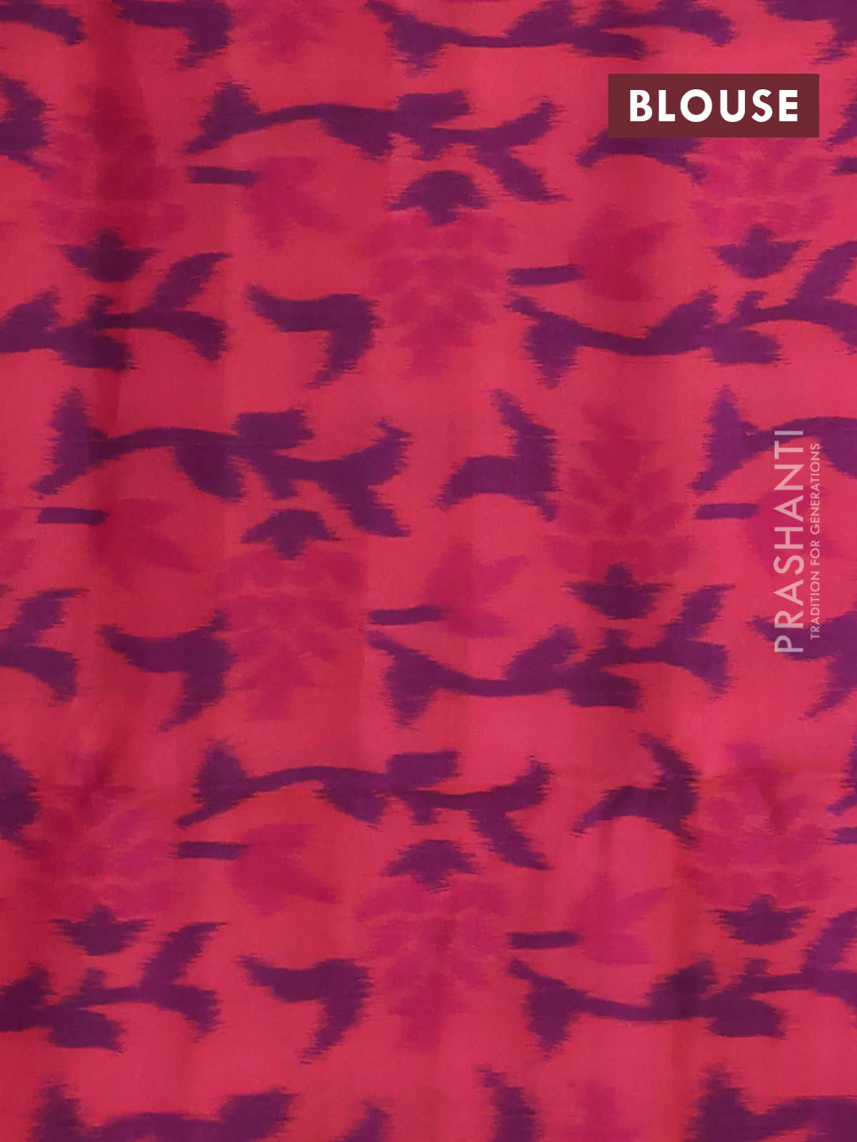 Ikat soft silk saree Dark green and dual shade of pinkish orange with zari woven buttas and ikat style border - Image 3