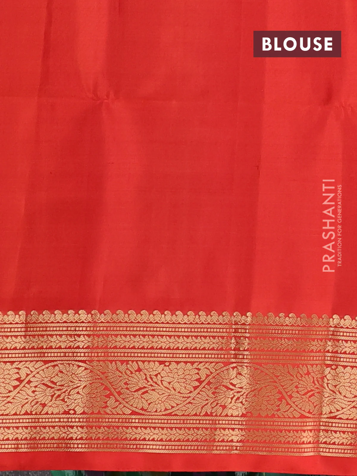 Ikat soft silk saree dark green and orange with allover ikat weaves and zari woven border - Image 3