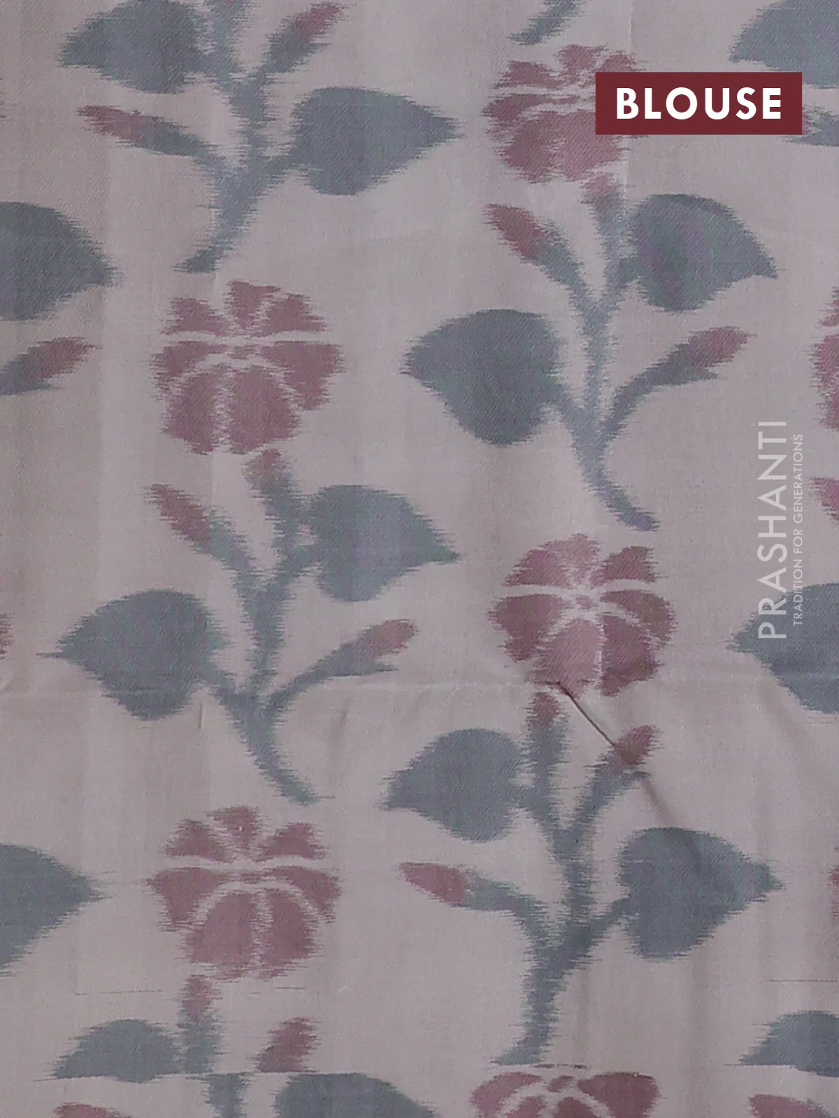 Ikat soft silk saree fluorescent green and grey with zari woven buttas and ikat style border - Image 3