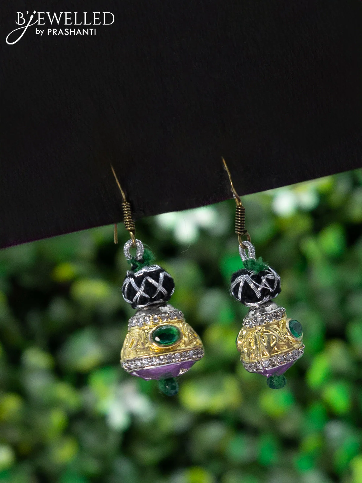 Jaipur beaded necklace with kemp and cz stones - Image 2