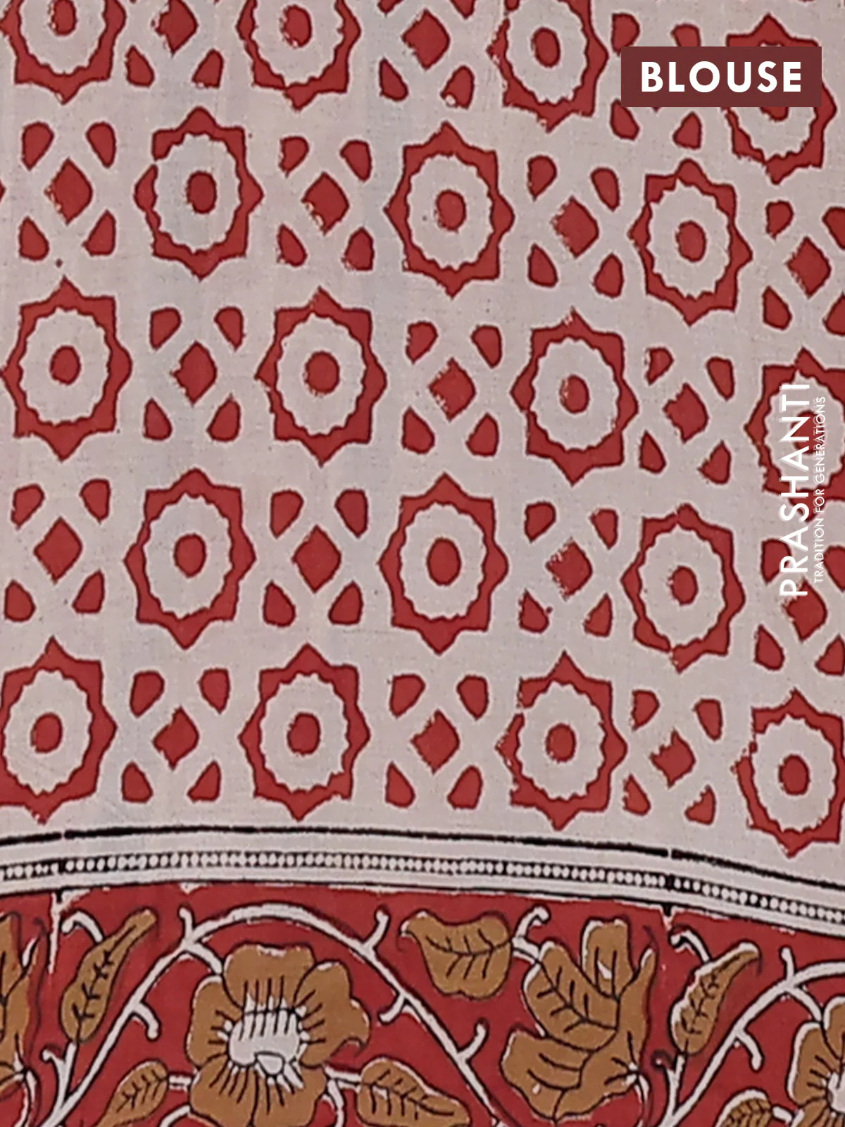 Jaipur cotton saree black and maroon with allover kalamkari prints and printed border - Image 4