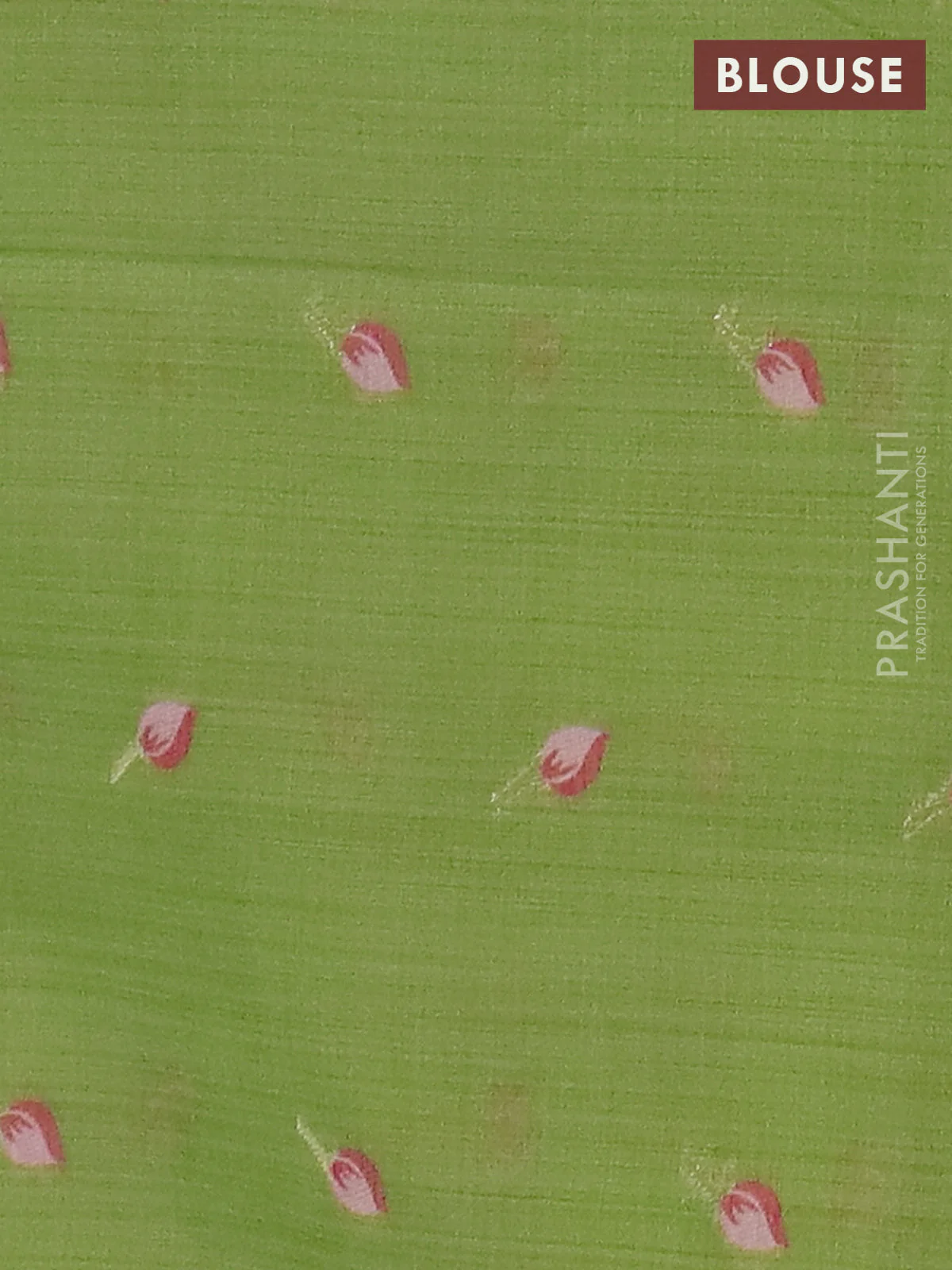 Jamdhani cotton saree beige and light green with allover thread woven buttas and jamdhani pallu - Image 4