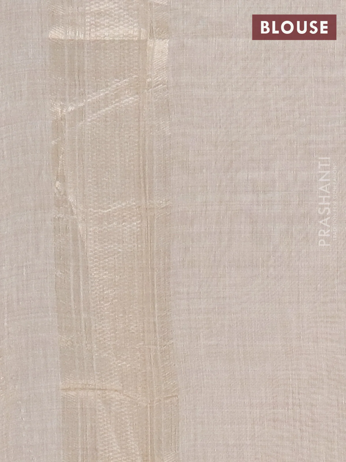 Jamdhani cotton saree beige and red with thread & zari woven buttas and jamdhani pallu - Image 4