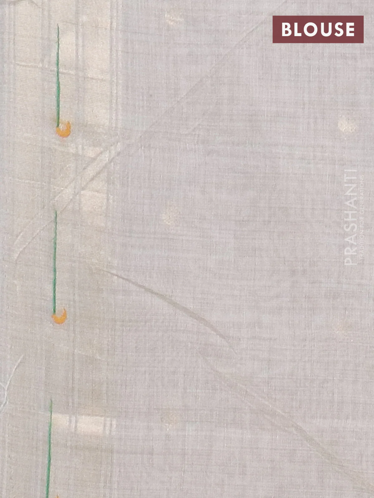 Jamdhani cotton saree beige with thread woven buttas and jamdhani pallu - Image 4