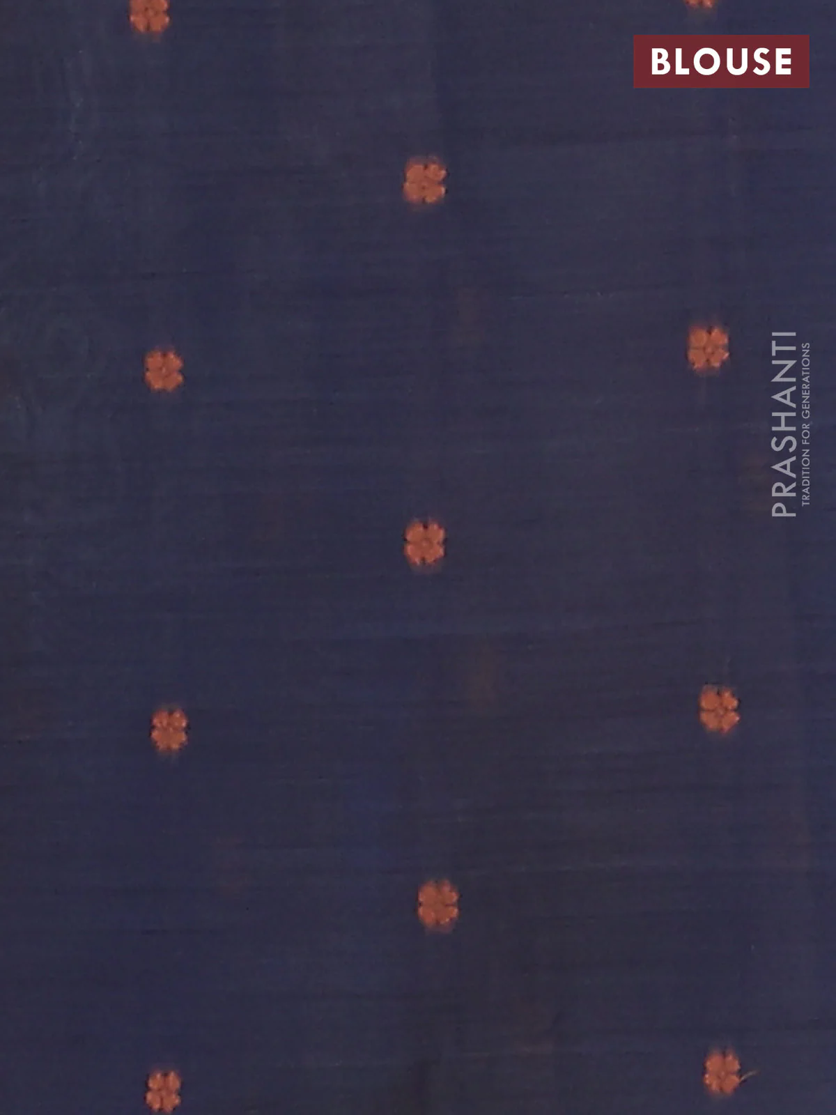 Jamdhani cotton saree blue  and navy blue with thread woven buttas and thread weaving pallu - Image 4