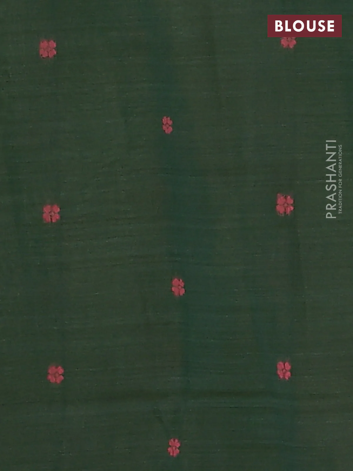 Jamdhani cotton saree green with thread woven buttas and thread weaving pallu - Image 4