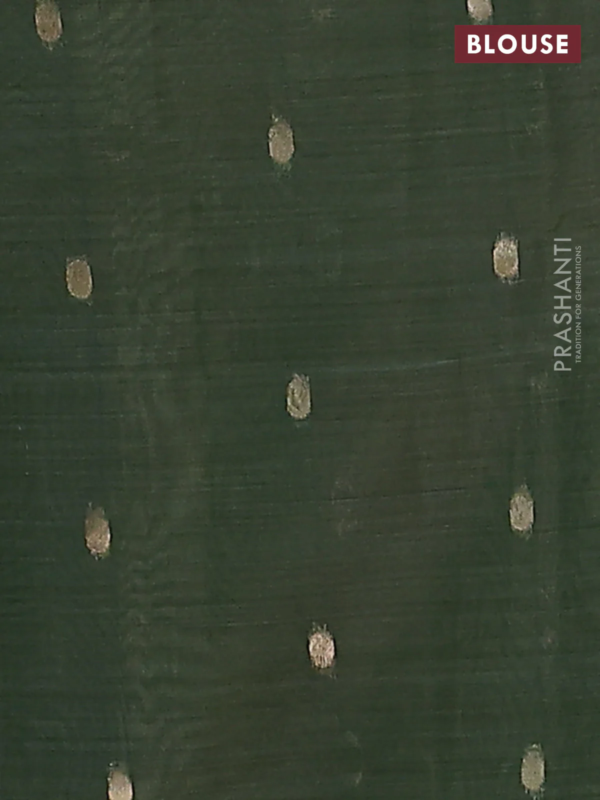 Jamdhani cotton saree green with thread & zari woven buttas and thread weaving pallu - Image 4
