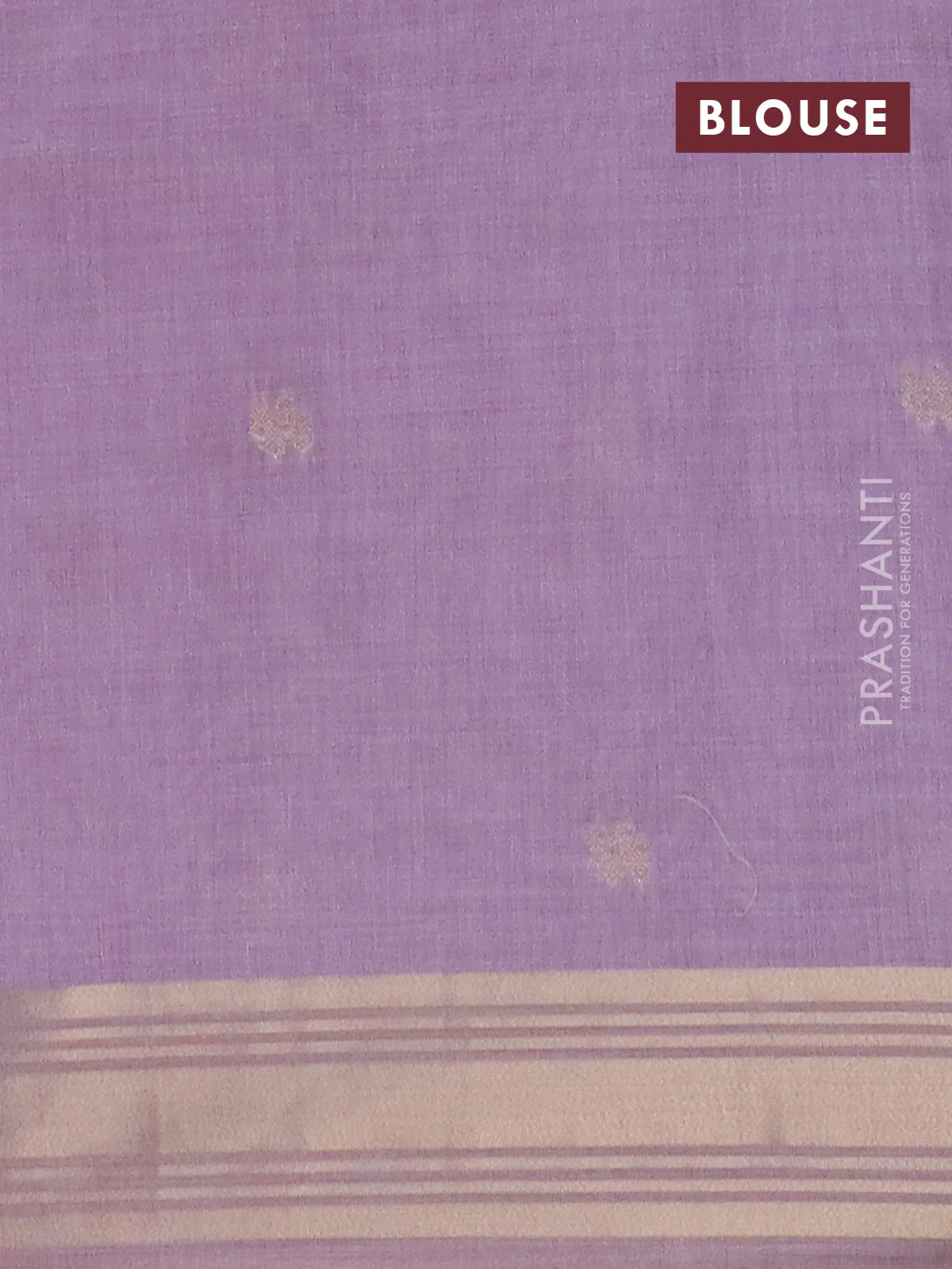 Jamdhani cotton saree lavender with thread woven buttas & embroidery work and embroidery jamdhani pallu - Image 4