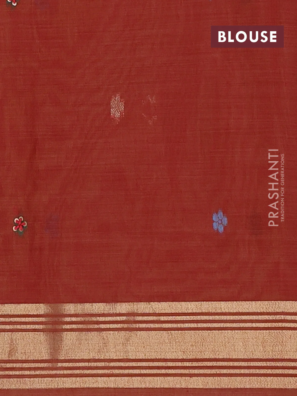 Jamdhani cotton saree pale yellow with thread woven buttas & embroidery work and embroidery jamdhani pallu - Image 4