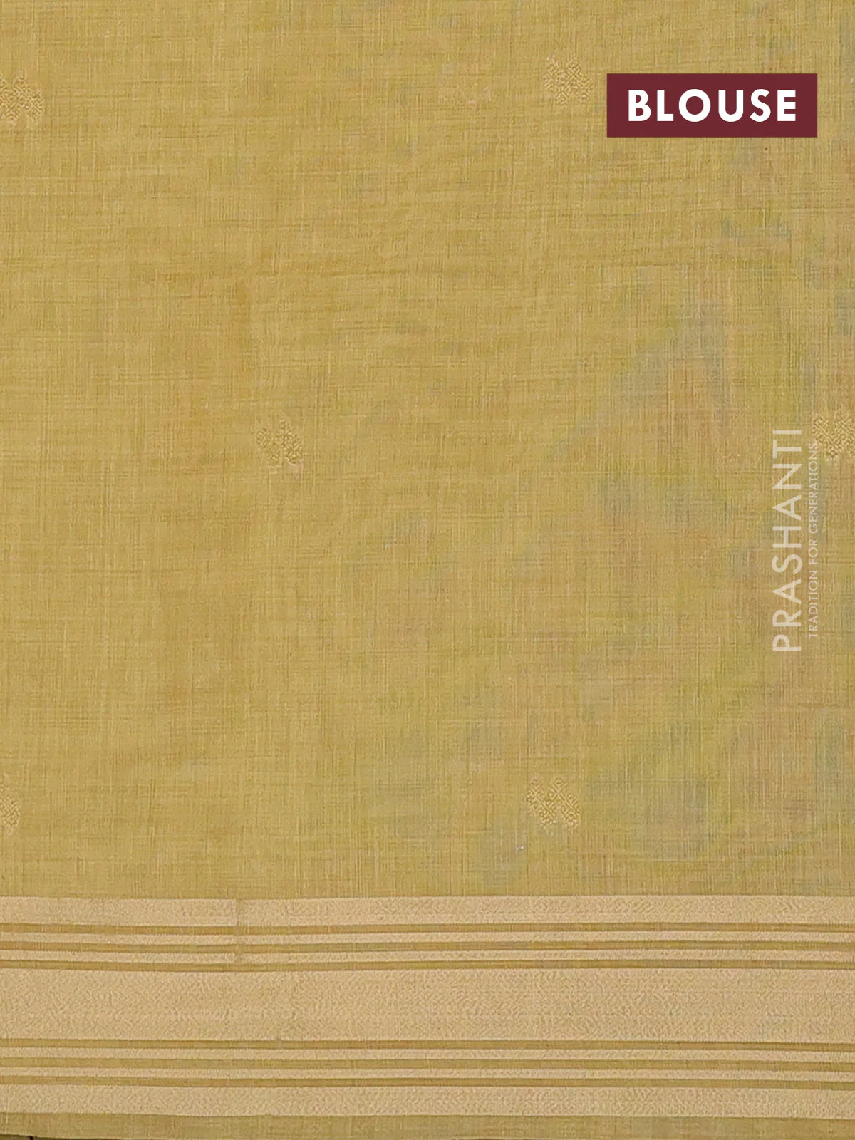 Jamdhani cotton saree pale yellow with thread woven buttas & embroidery work and embroidery jamdhani pallu - Image 4