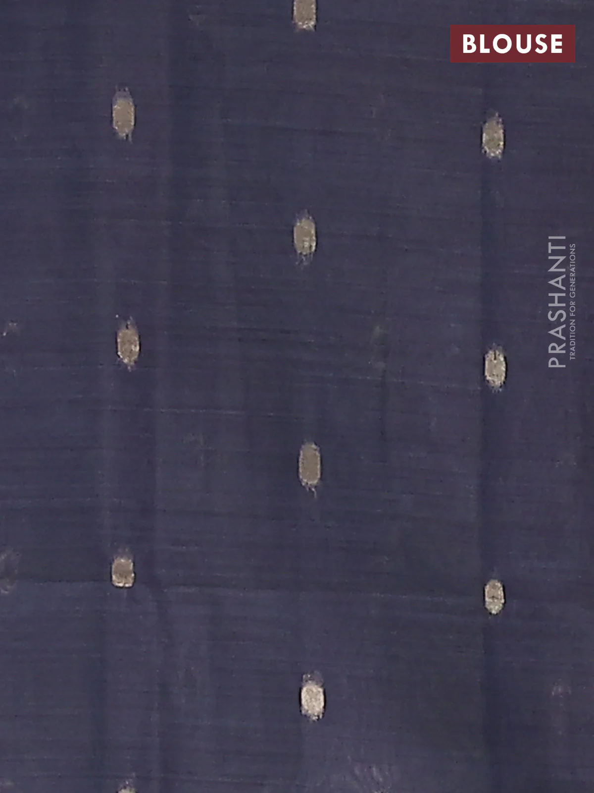 Jamdhani cotton saree pastel blue and navy blue with thread & zari woven buttas and thread weaving pallu - Image 4