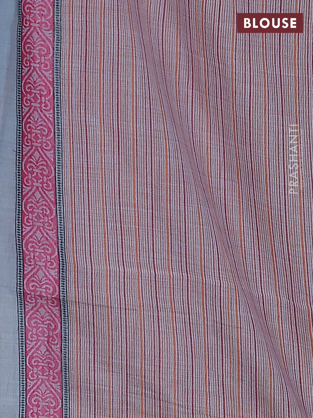 Jamdhani cotton saree pastel blue with thread woven buttas and thread weaving pallu - Image 4