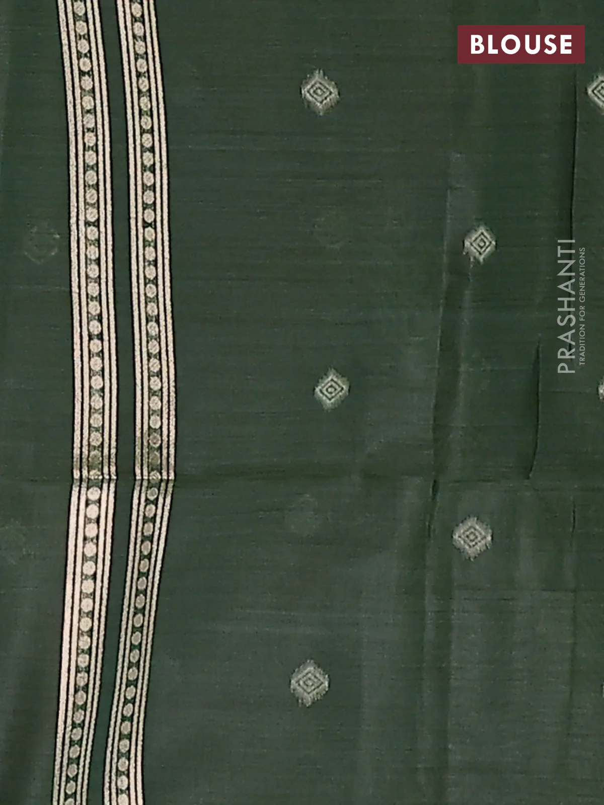Jamdhani cotton saree pastel green with floral thread woven buttas and thread & zari weaving pallu - Image 4