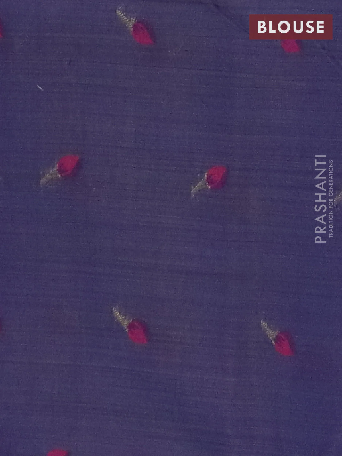 Jamdhani cotton saree pastel pink and navy blue with allover thread woven buttas and jamdhani pallu - Image 4