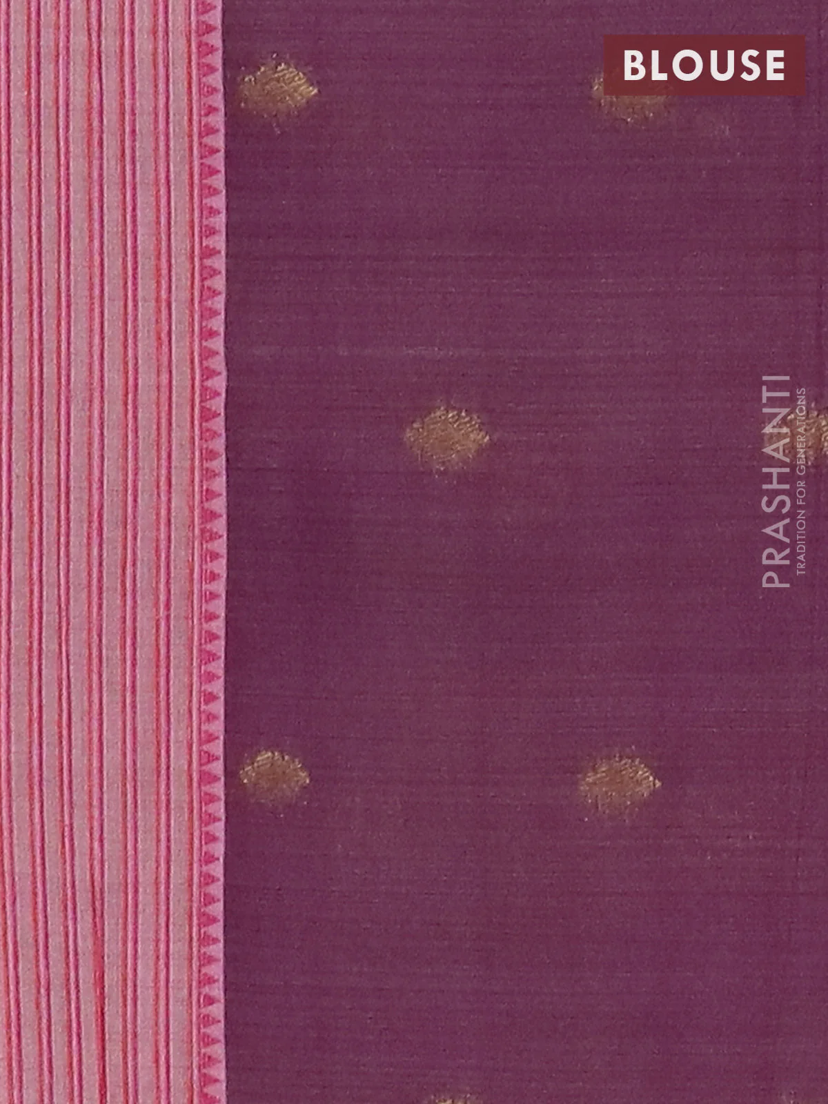 Jamdhani cotton saree pastel pink and purple with allover thread woven buttas and jamdhani pallu - Image 4
