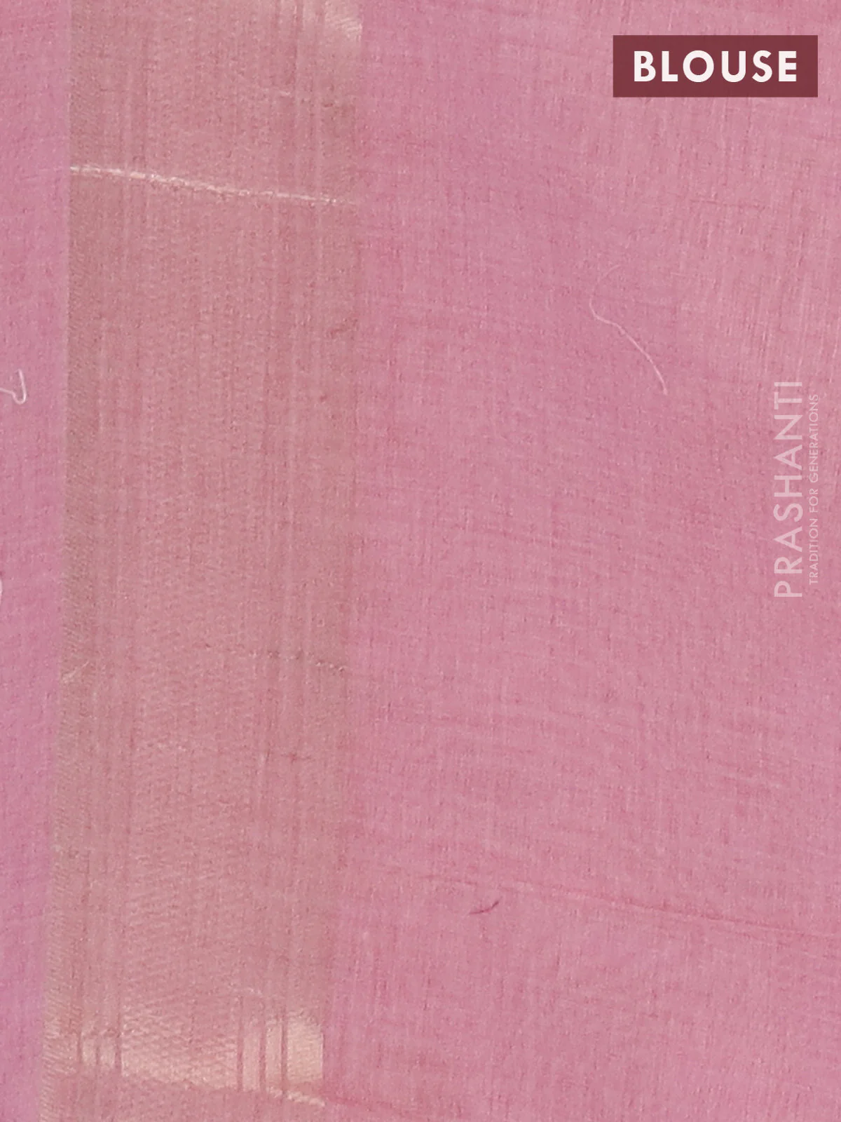 Jamdhani cotton saree peach pink and red with thread & zari woven buttas and jamdhani pallu - Image 4
