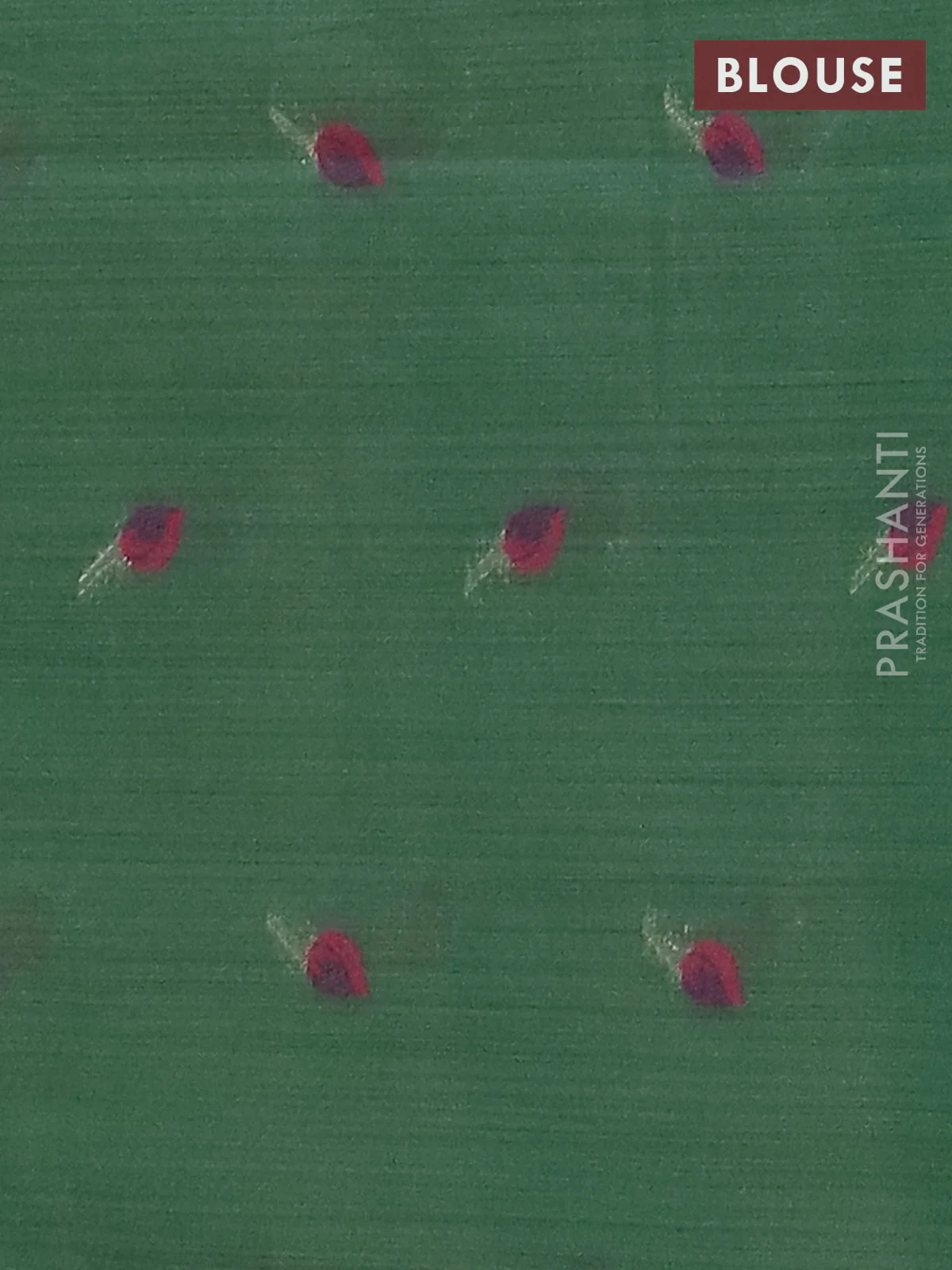 Jamdhani cotton saree pista green and green with allover thread woven buttas and jamdhani pallu - Image 4