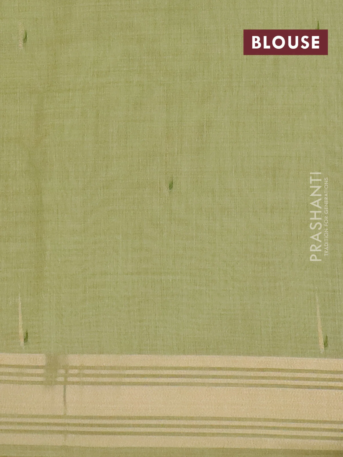 Jamdhani cotton saree pista green with thread woven buttas & embroidery work and embroidery jamdhani pallu - Image 4