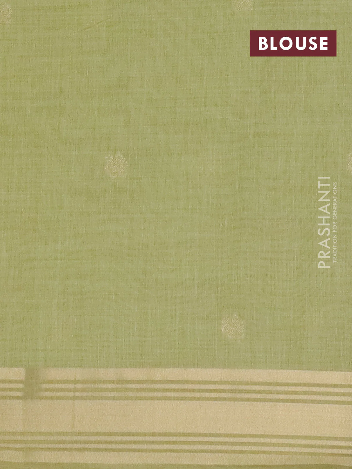Jamdhani cotton saree pista green with thread woven buttas & embroidery work and embroidery jamdhani pallu - Image 4