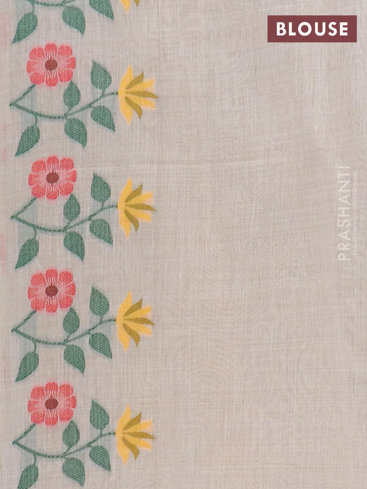 Jamdhani cotton saree sandal with thread woven buttas and jamdhani pallu - Image 4