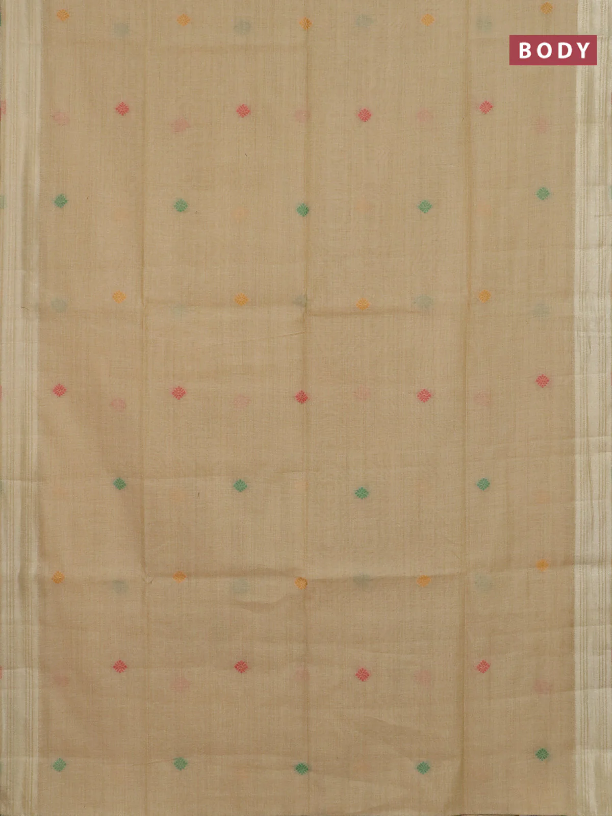 Jamdhani cotton saree sandal with thread woven buttas and jamdhani pallu - Image 2