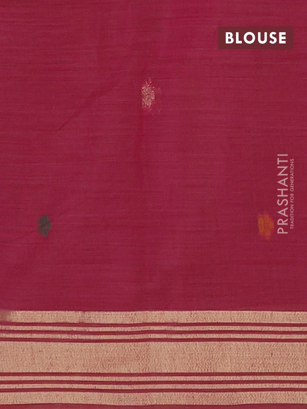 Jamdhani cotton saree teal blue with thread woven buttas & embroidery work and embroidery jamdhani pallu - Image 4