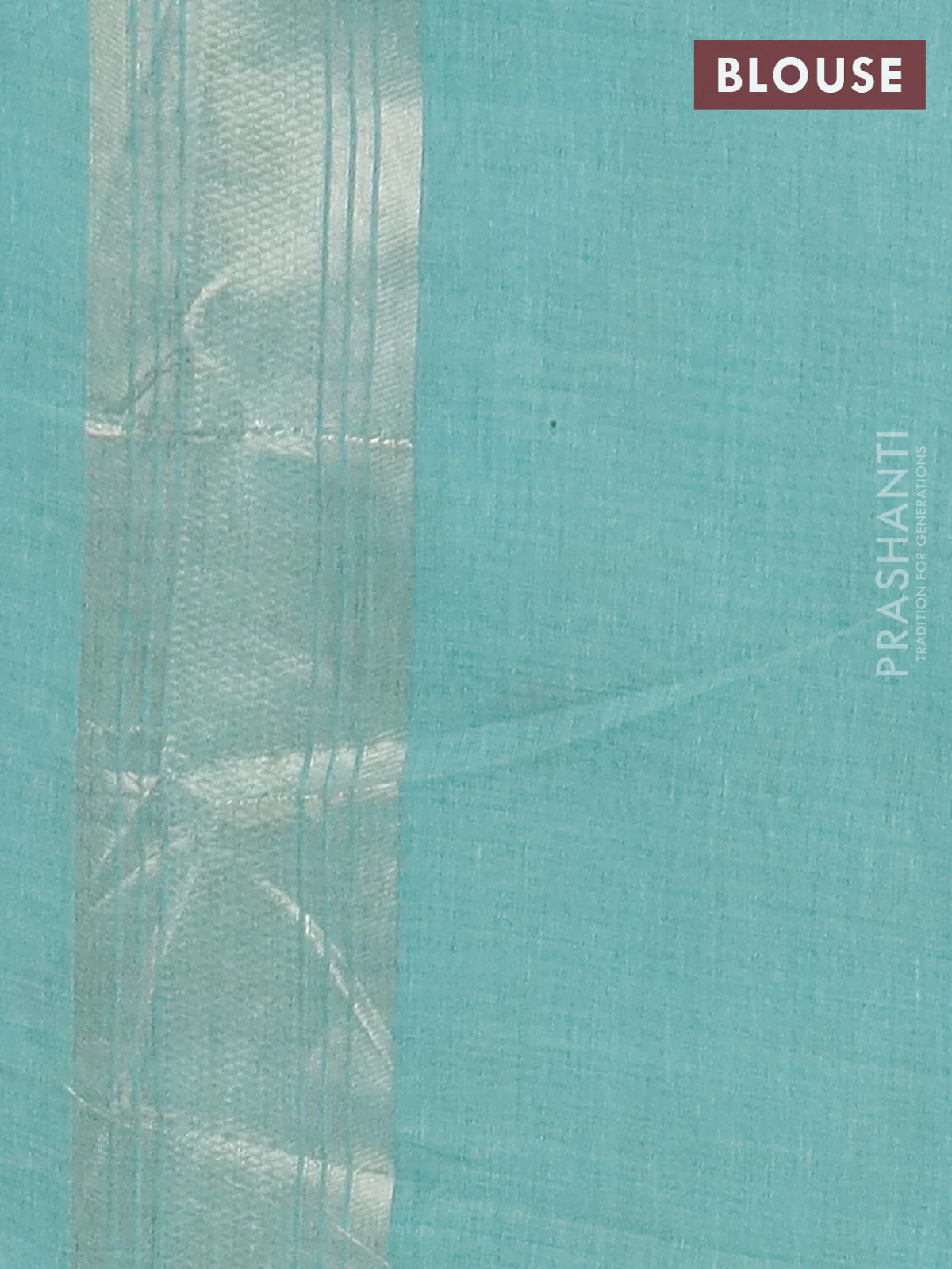 Jamdhani cotton saree teal green and maroon with thread & zari woven buttas and jamdhani pallu - Image 4