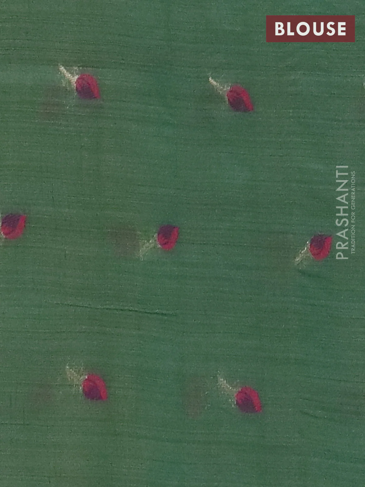 Jamdhani cotton saree yellow and green with allover thread woven buttas and jamdhani pallu - Image 4