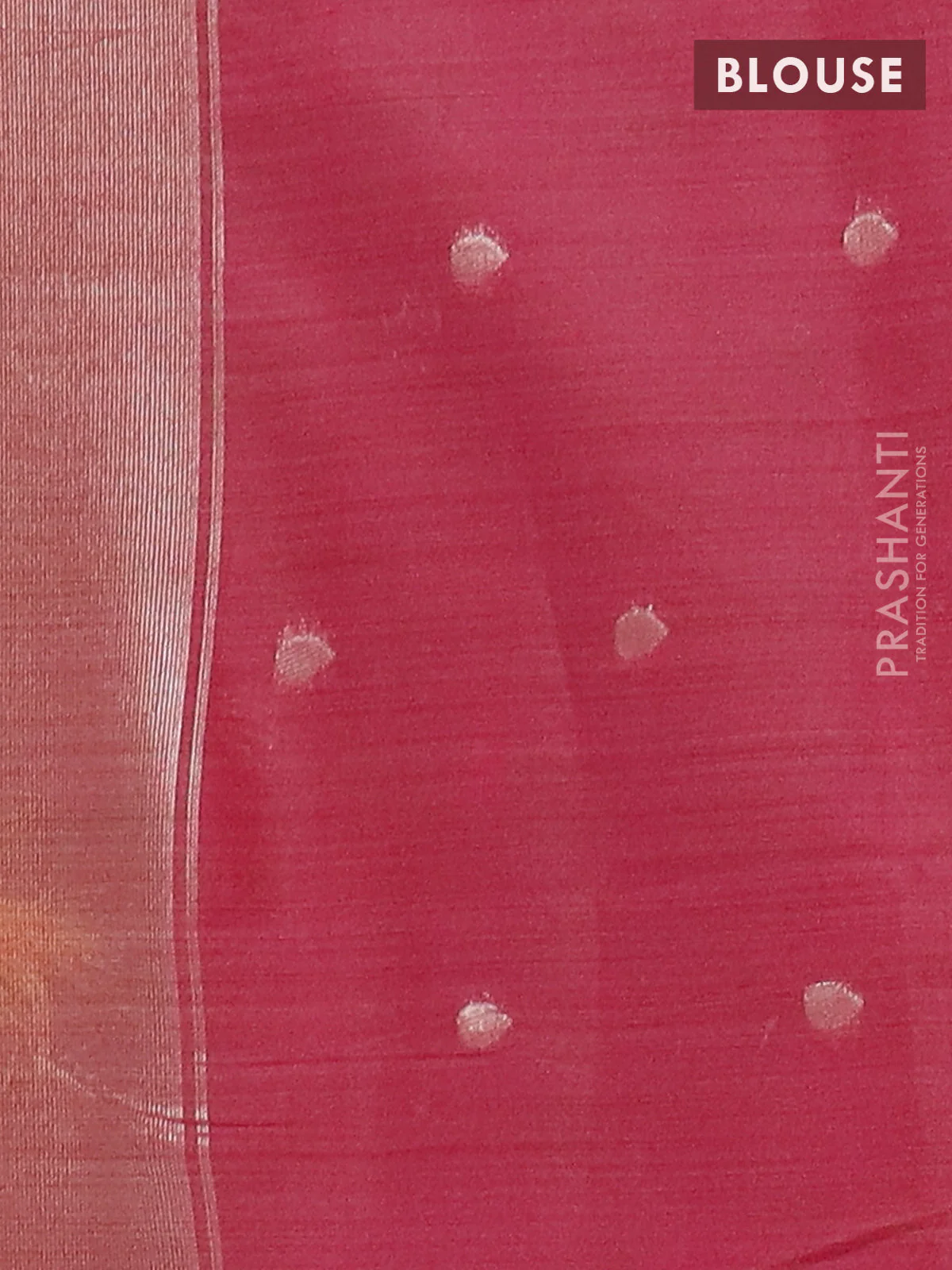 Jamdhani cotton saree yellow and maroon with thread woven buttas and jamdhani pallu - Image 4