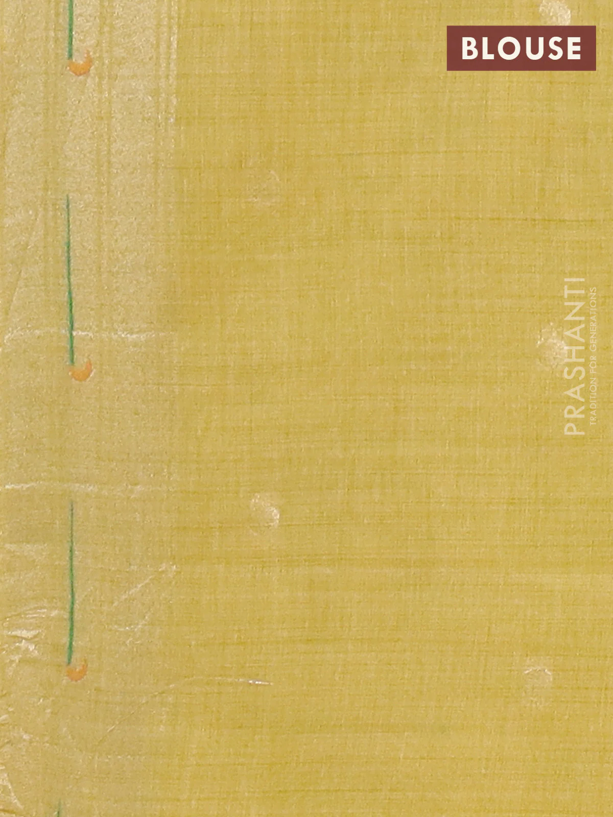Jamdhani cotton saree yellow with thread woven buttas and jamdhani pallu - Image 4
