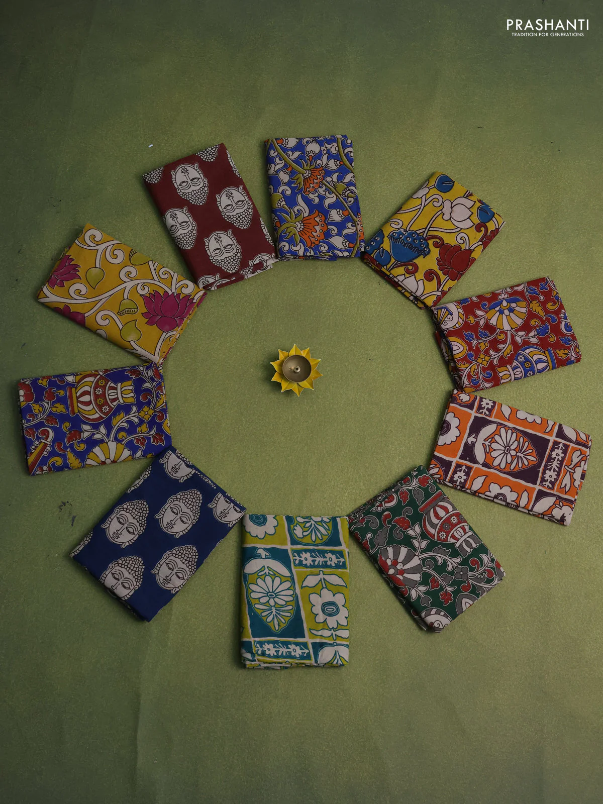 Kalamkari cotton blouse bits and pack of 10