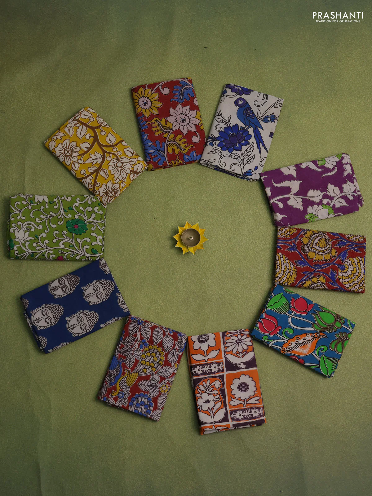 Kalamkari cotton blouse bits and pack of 10