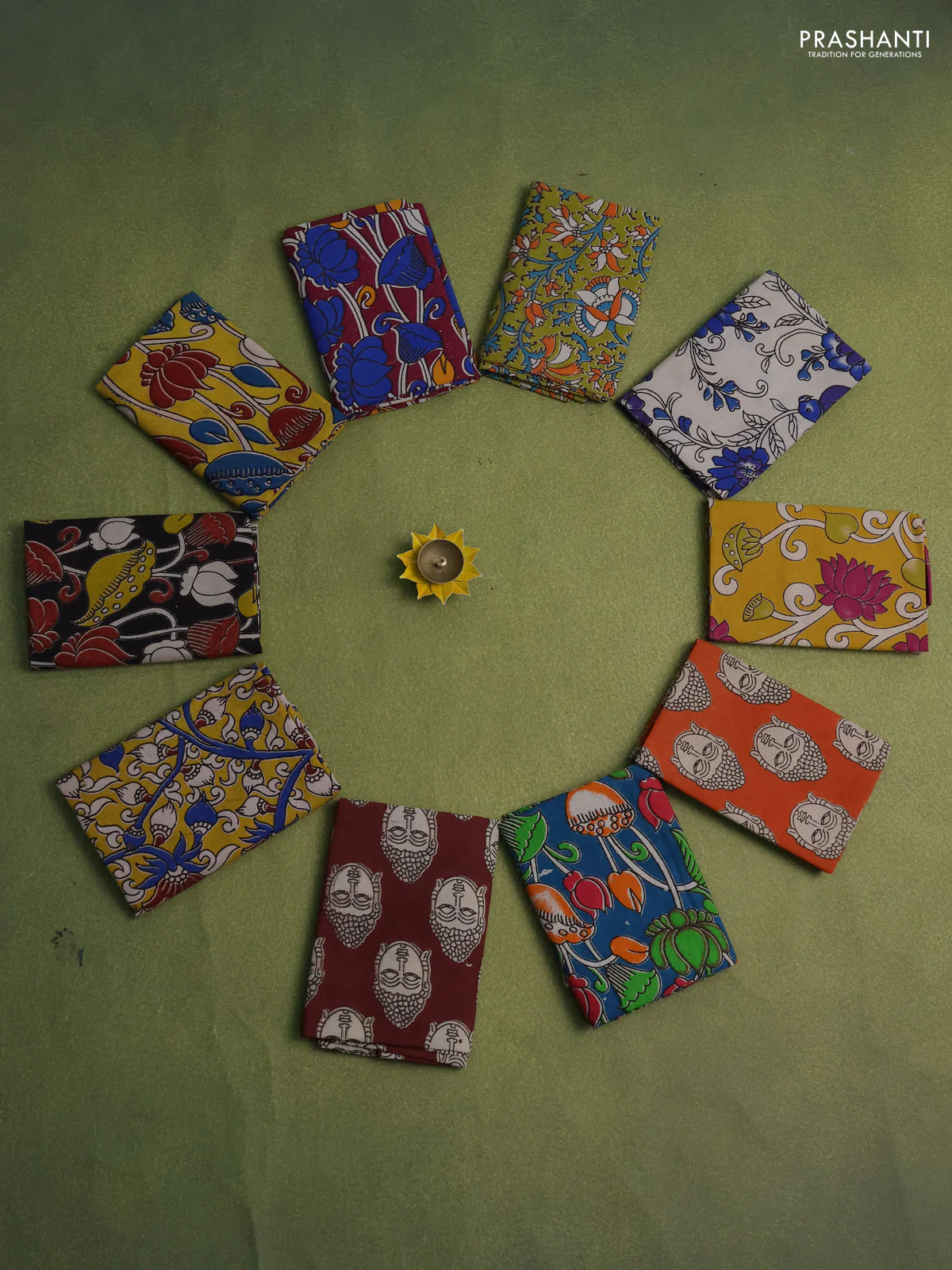 Kalamkari cotton blouse bits and pack of 10