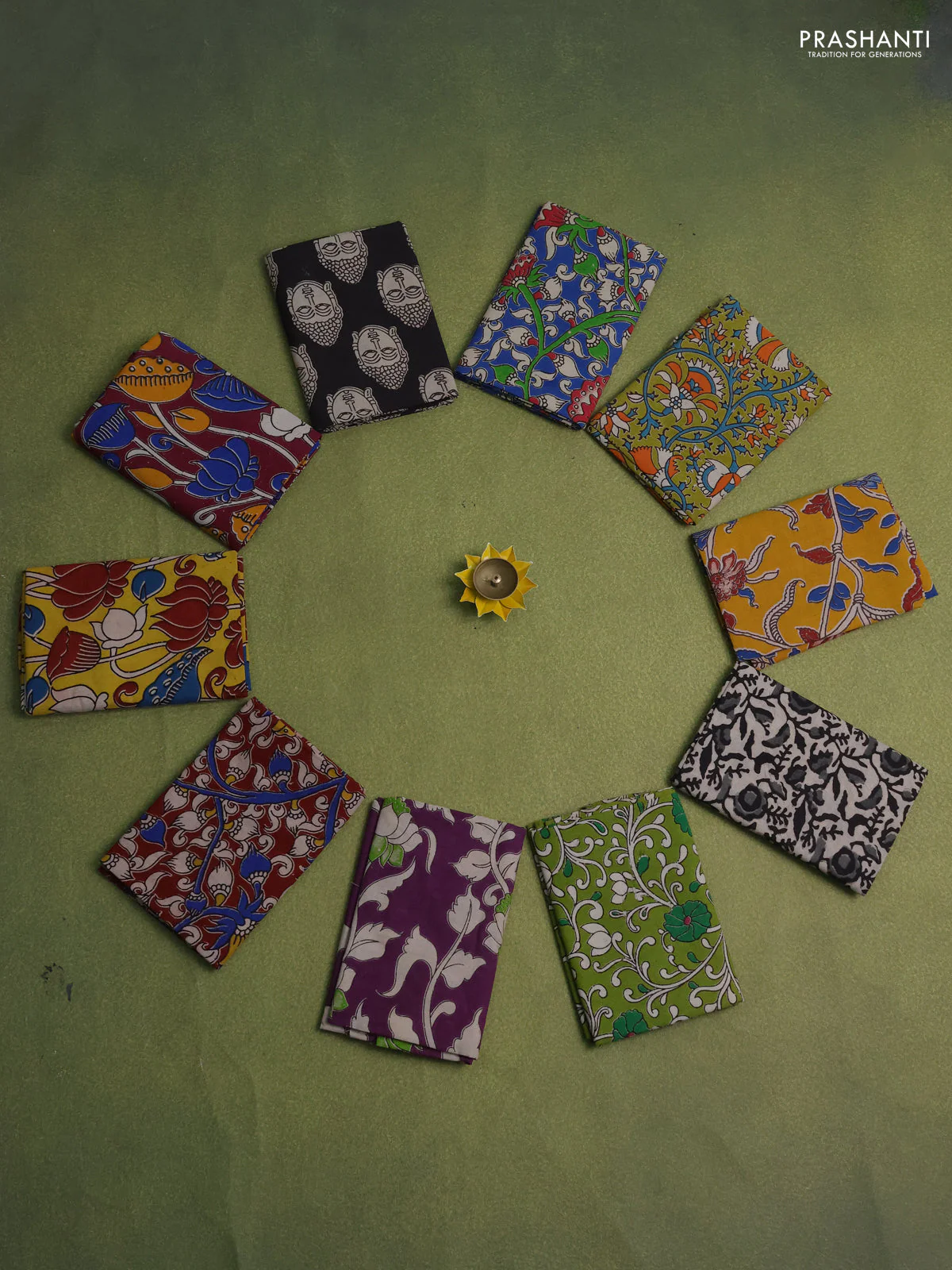 Kalamkari cotton blouse bits and pack of 10